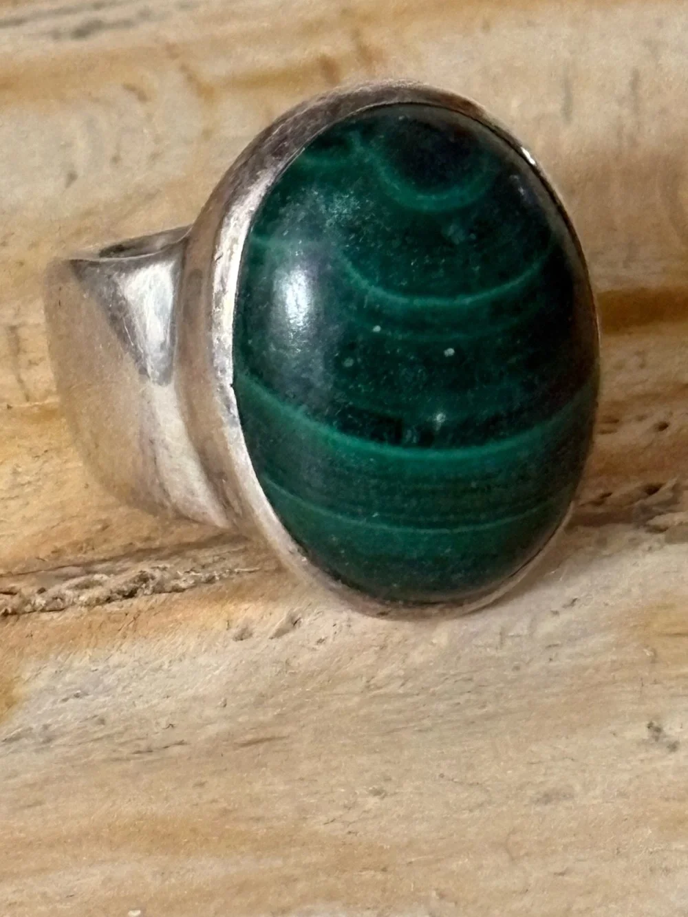 Malachite Sterling Silver Statement Ring